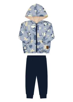 Alakazoo - Conjunto com Jaqueta de Pelo Carneirinho Azul - ALAKAZOO
