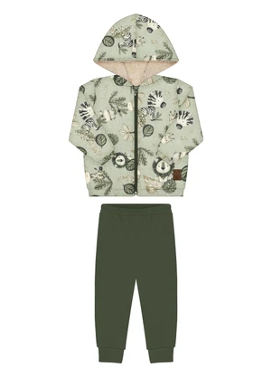 Alakazoo - Conjunto com Jaqueta de Pelo Carneirinho Verde - ALAKAZOO