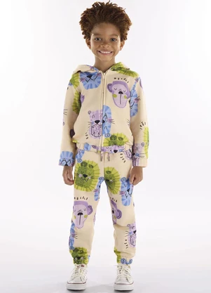 Três e Já - Conjunto com Jaqueta e Calça Bege - TRÊS E JÁ