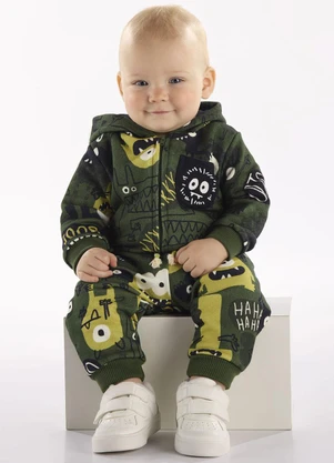 Três e Já - Conjunto com Jaqueta e Calça de Verde - TRÊS E JÁ