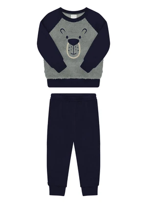 Alakazoo - Conjunto com Recortes em Pelo Carneirinho Azul - ALAKAZOO