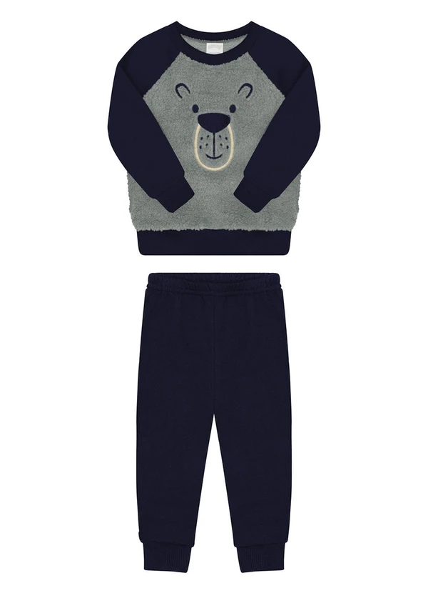 Alakazoo - Conjunto com Recortes em Pelo Carneirinho Azul