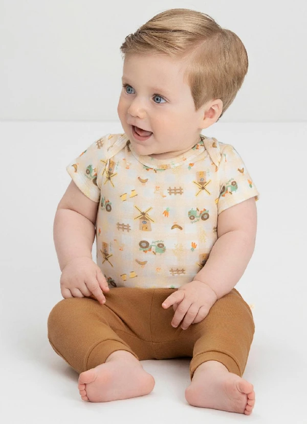 Up Baby - Conjunto Comfy Bebê com Body e Calça Up Baby Azul