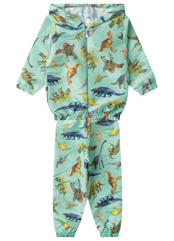 Rovi Kids - Conjunto Corta Vento Infantil com Capuz Verde 1