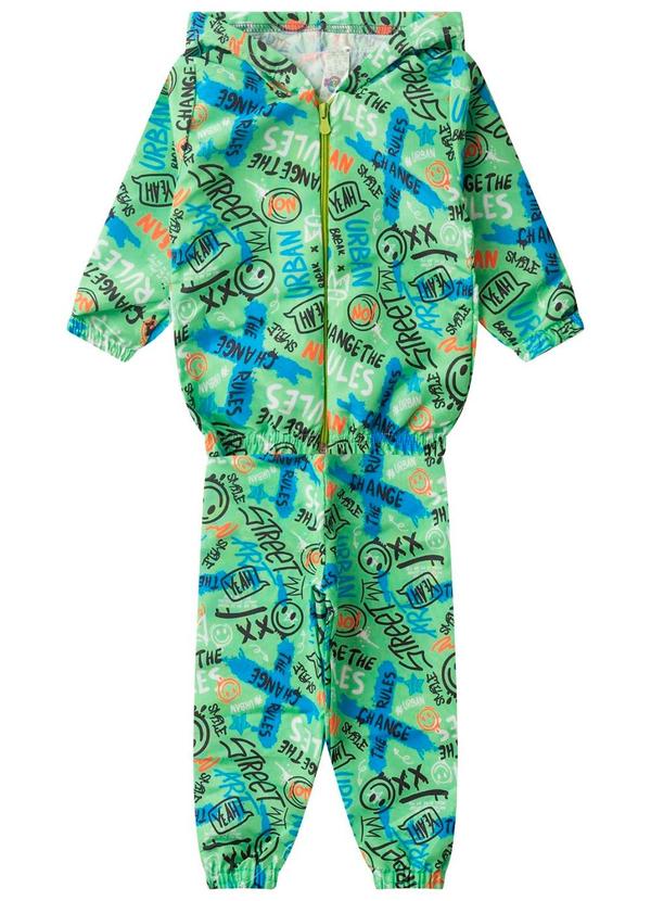 Rovi Kids - Conjunto Corta Vento Menino com Capuz Verde