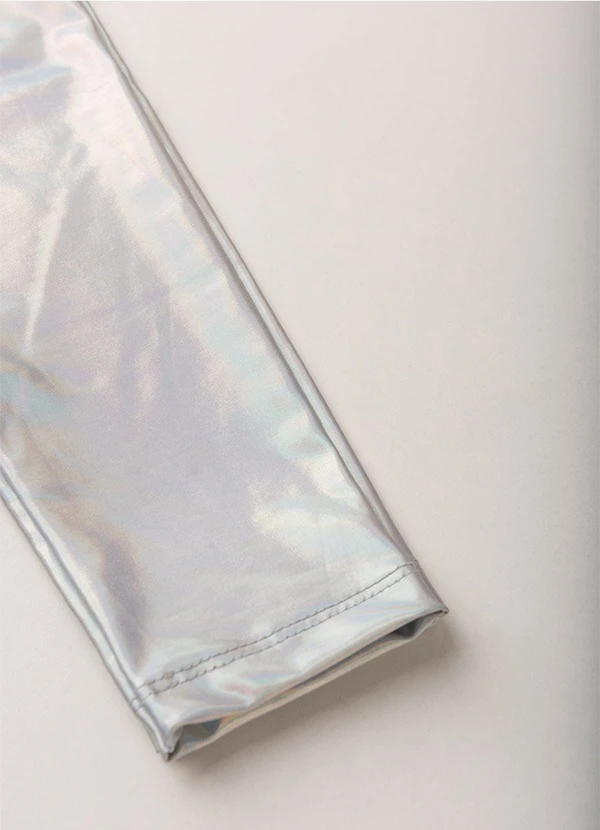 Vida Costeira - Conjunto Cropped e Calça Holográfica Preto 4