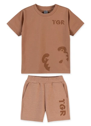 Tigor T Tigre - Conjunto Curto Bebê Marrom - TIGOR T TIGRE