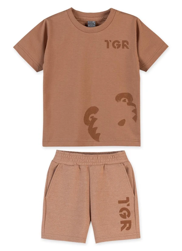 Tigor T Tigre - Conjunto Curto Bebê Marrom