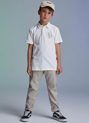 Youccie - Conjunto de Estampa Quadriculada Off White - YOUCCIE