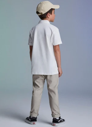 Youccie - Conjunto de Estampa Quadriculada Off White - YOUCCIE