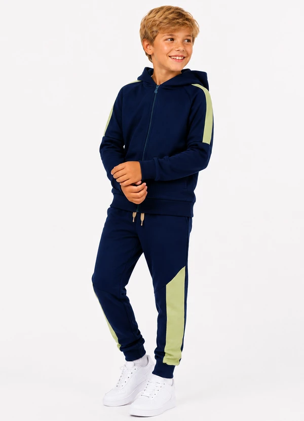 Rosa Azul - Conjunto de Inverno Minimalista Azul Marinho