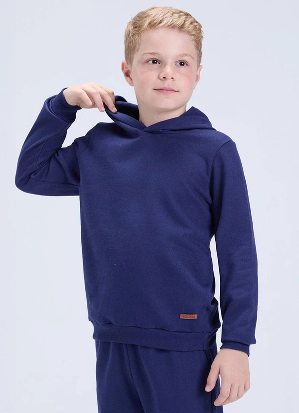 Vida Costeira - Conjunto de Moletom Básico com Capuz  Azul 2