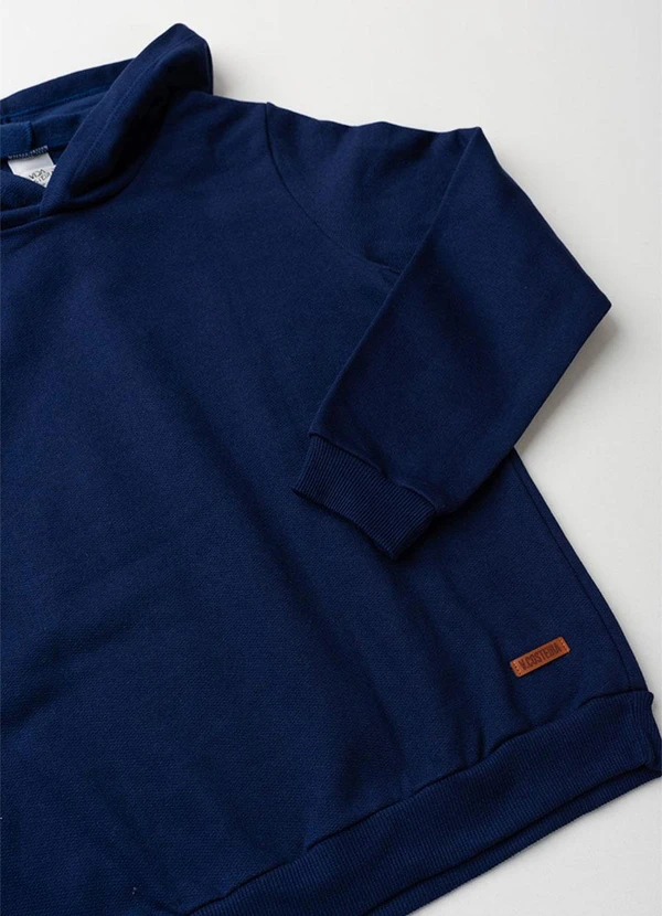 Vida Costeira - Conjunto de Moletom Básico com Capuz  Azul 5