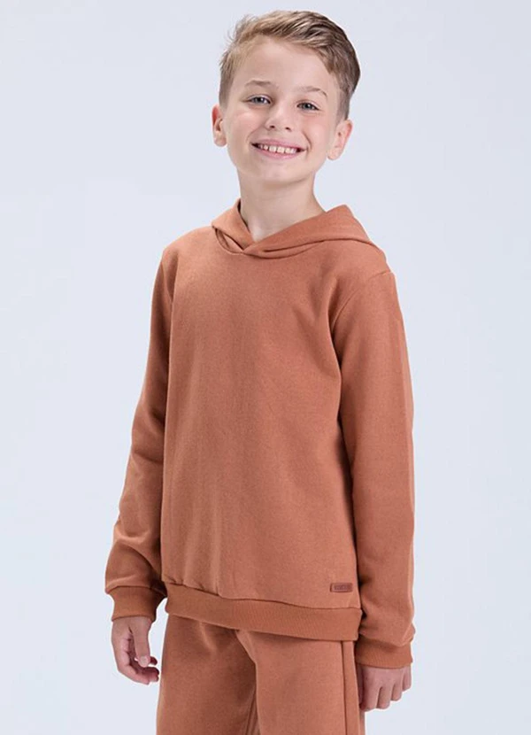 Vida Costeira - Conjunto de Moletom Básico com Capuz  Caramelo 2