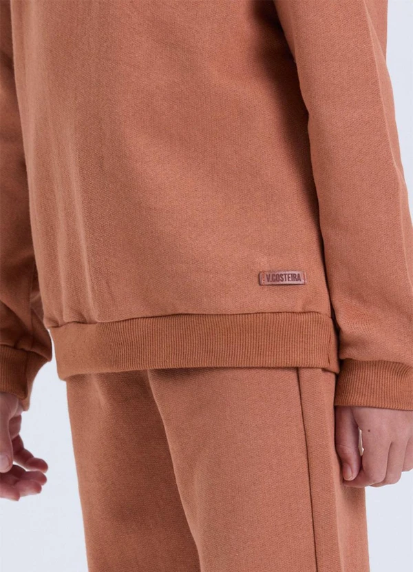 Vida Costeira - Conjunto de Moletom Básico com Capuz  Caramelo 4