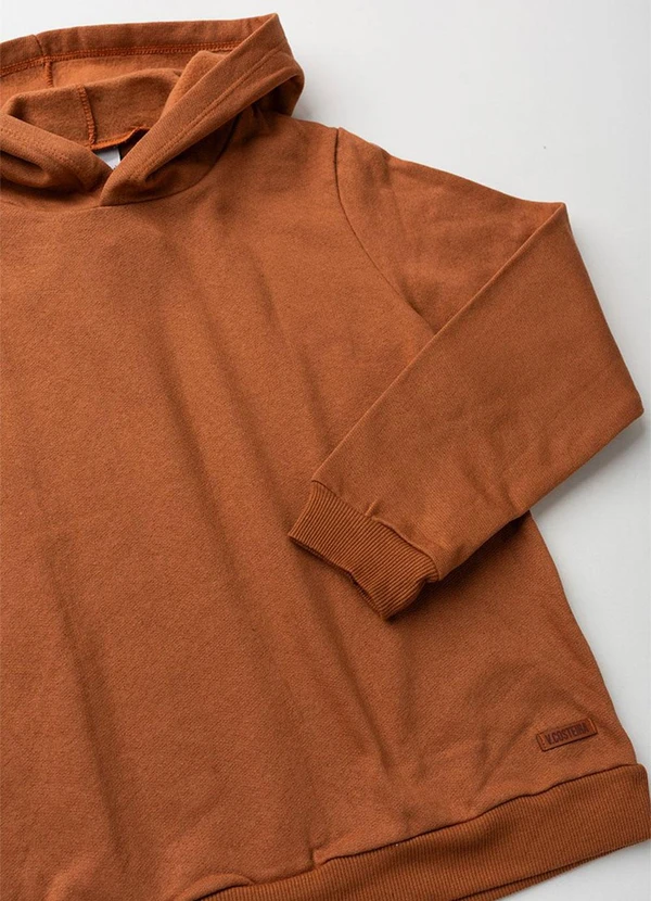 Vida Costeira - Conjunto de Moletom Básico com Capuz  Caramelo 6