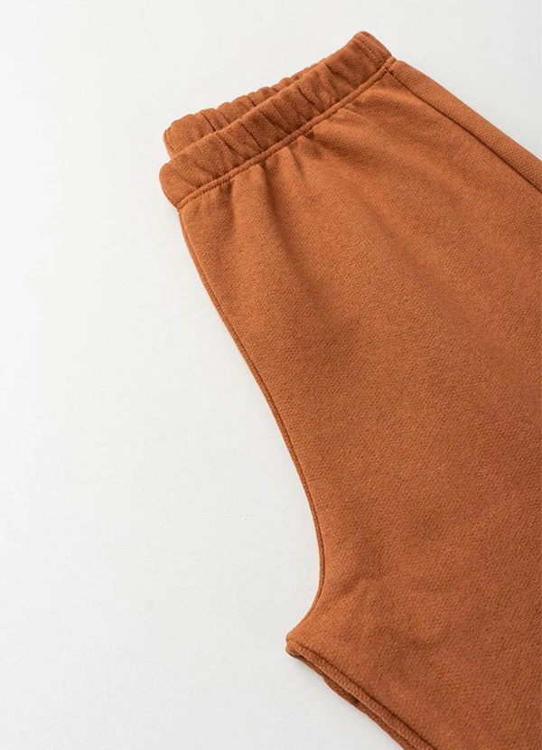 Vida Costeira - Conjunto de Moletom Básico com Capuz  Caramelo 7