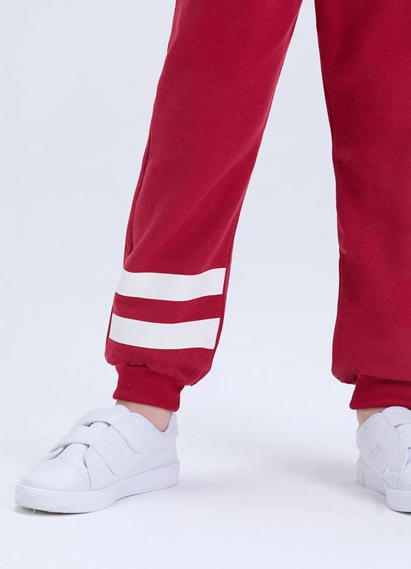 Vida Costeira - Conjunto de Moletom Colegial Va com Capuz Bordo 4