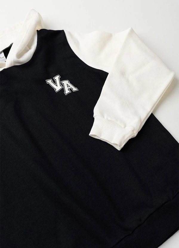 Vida Costeira - Conjunto de Moletom Colegial Va com Capuz Preto 5