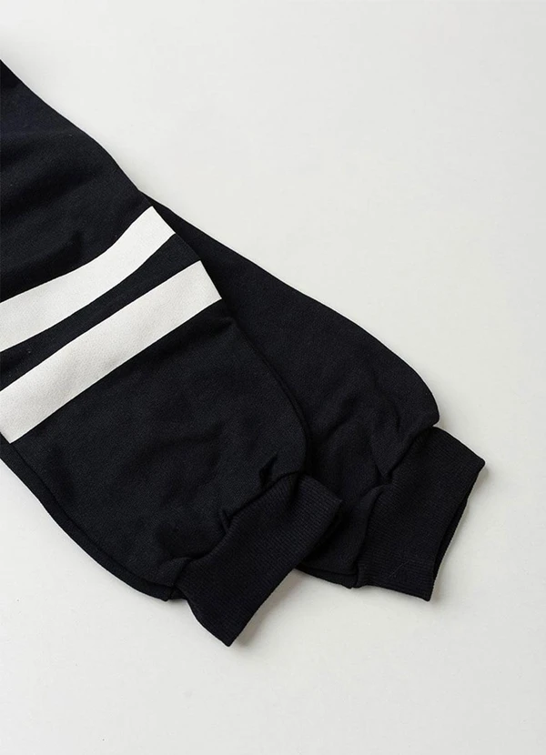 Vida Costeira - Conjunto de Moletom Colegial Va com Capuz Preto 6