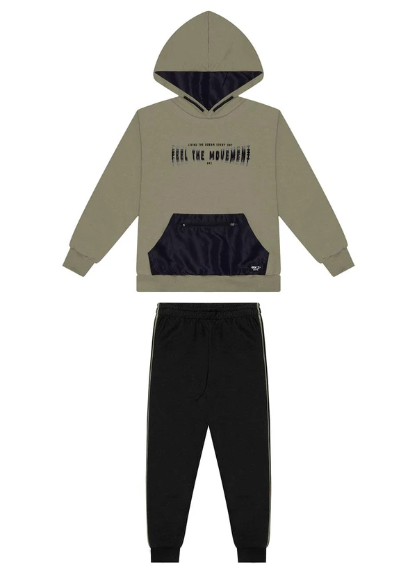 Alakazoo - Conjunto de Moletom com Blusão e Calça Verde 2