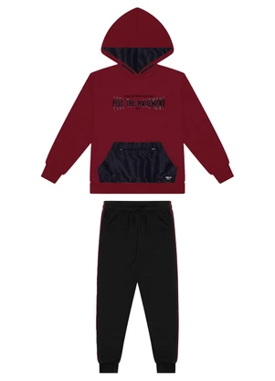 Alakazoo - Conjunto de Moletom com Blusão e Calça Vermelho - ALAKAZOO