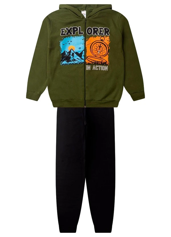 Rovitex - Conjunto de Moletom com Capuz Kappes Verde