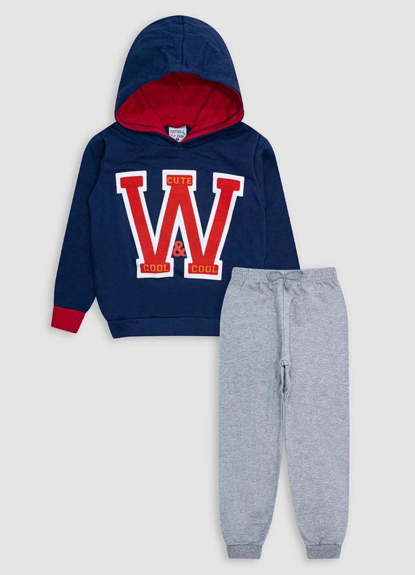 Turminha - Conjunto de Moletom com Casaco e Calça Azul 1