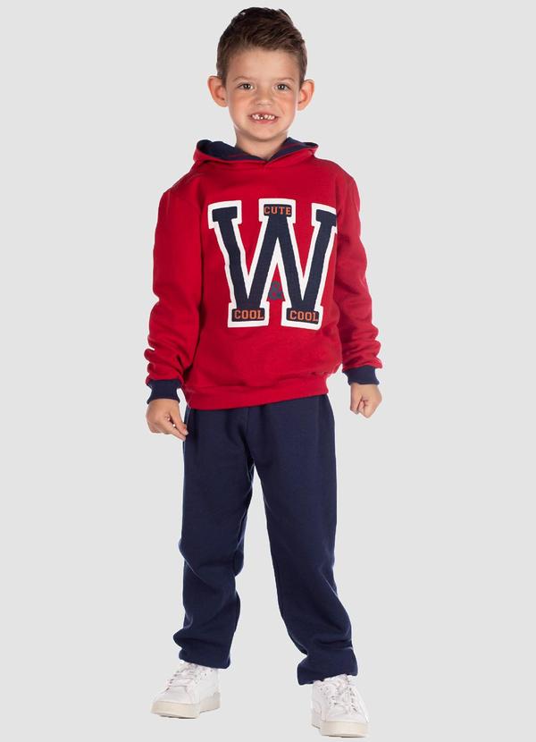 Turminha - Conjunto de Moletom com Casaco e Calça Vermelho