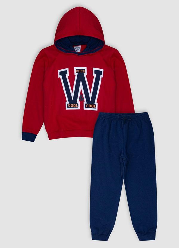 Turminha - Conjunto de Moletom com Casaco e Calça Vermelho 2