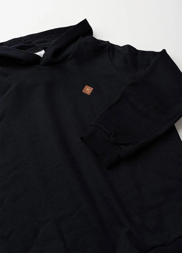 Vida Costeira - Conjunto de Moletom com Detalhe Aplicado Preto 4