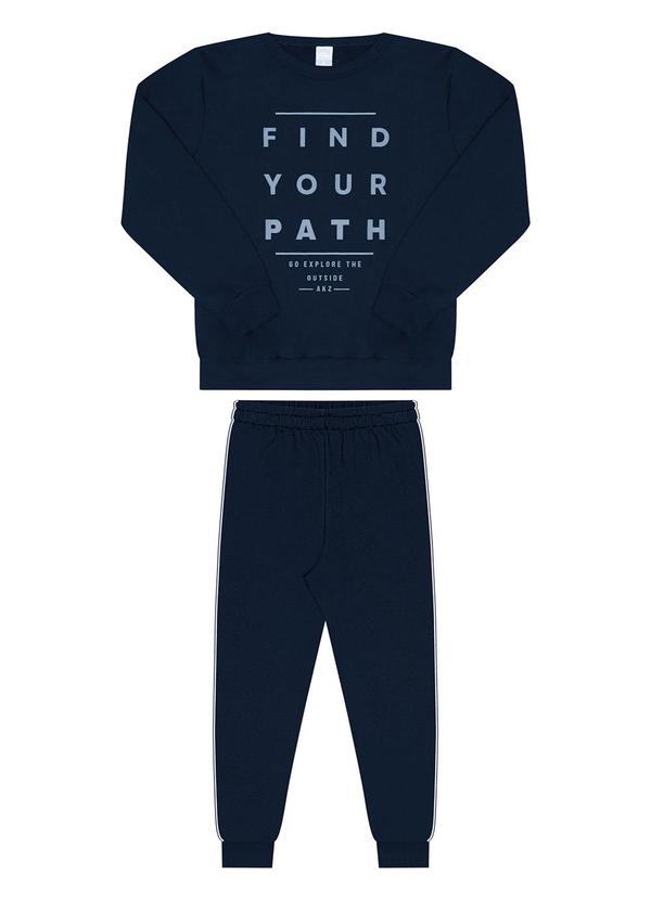 Alakazoo - Conjunto de Moletom com Estampa em Relevo Azul 2