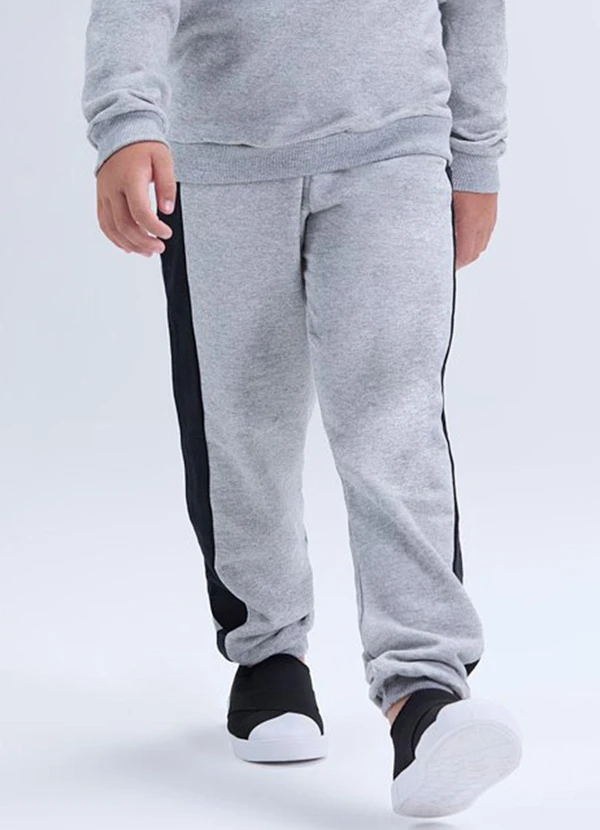 Vida Costeira - Conjunto de Moletom com Faixa Lateral Mescla 3