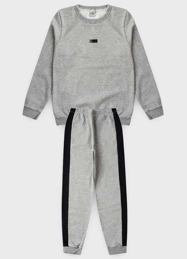 Vida Costeira - Conjunto de Moletom com Faixa Lateral Mescla 4