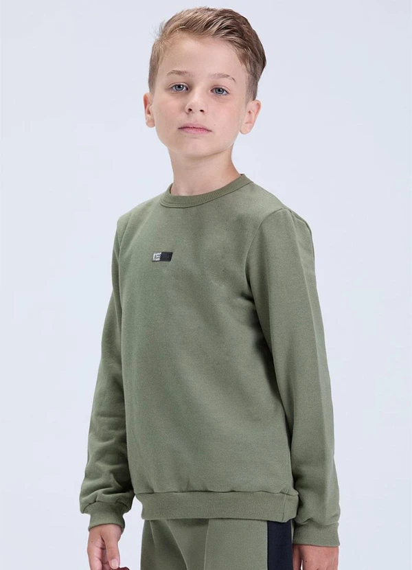 Vida Costeira - Conjunto de Moletom com Faixa Lateral Verde 2