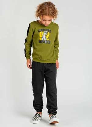 Vida Costeira - Conjunto de Moletom Dinosaur Explorer Verde - VIDA COSTEIRA