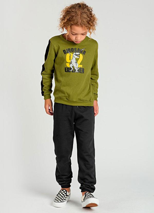 Vida Costeira - Conjunto de Moletom Dinosaur Explorer Verde