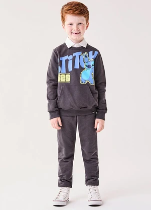 Bimbi - Conjunto de Moletom do Stitch Disney Cinza - BIMBI
