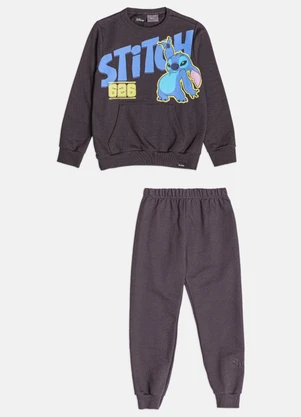 Bimbi - Conjunto de Moletom do Stitch Disney Cinza - BIMBI