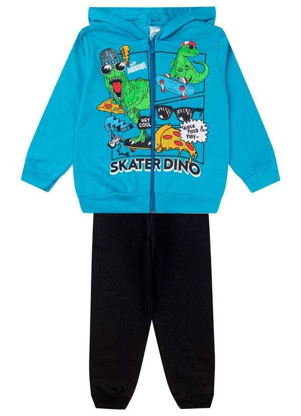 Rovitex - Conjunto de Moletom Infantil com Capuz Azul