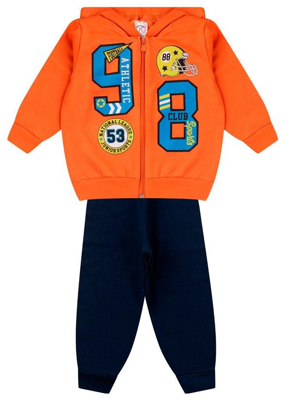 Rovitex - Conjunto de Moletom Infantil Menino Laranja