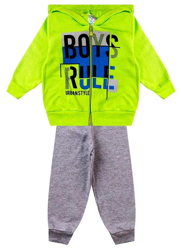 Rovitex - Conjunto de Moletom Infantil Menino Verde