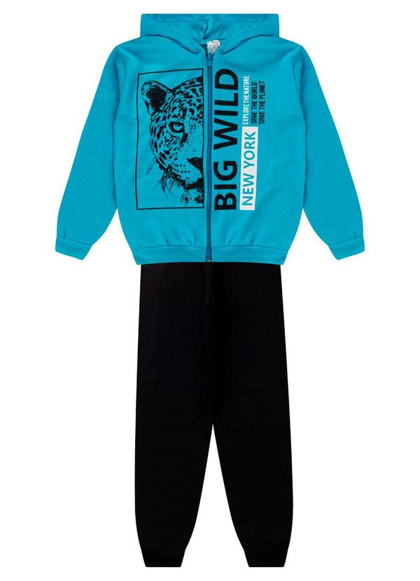 Rovitex - Conjunto de Moletom Masculino com Capuz Azul