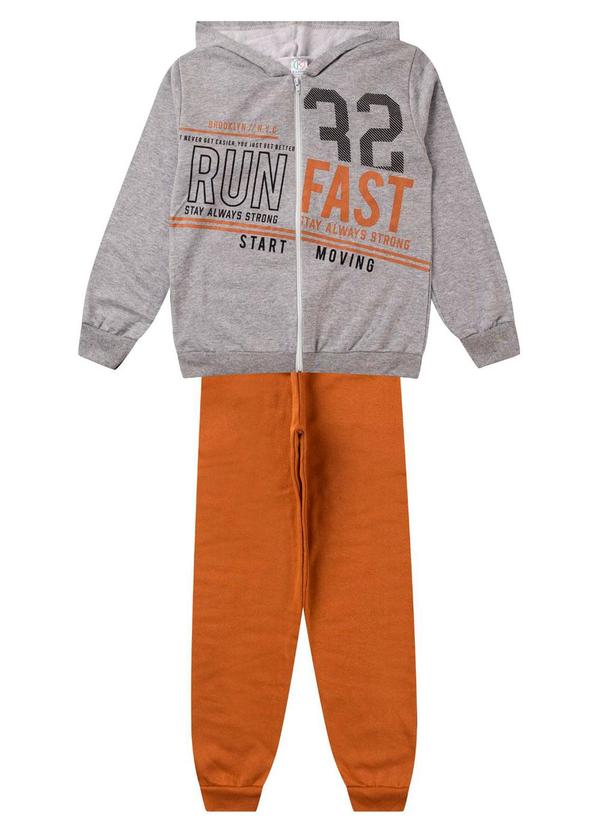 Rovitex - Conjunto de Moletom Masculino com Capuz Cinza