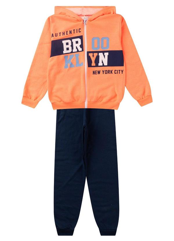 Rovi Kids - Conjunto de Moletom Masculino com Capuz Laranja