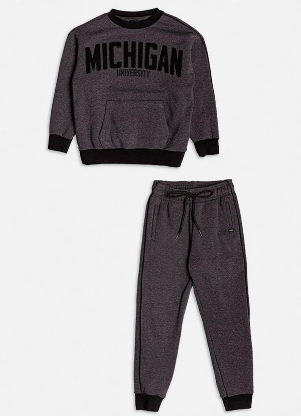 Youccie - Conjunto de Moletom Michigan University Grafite