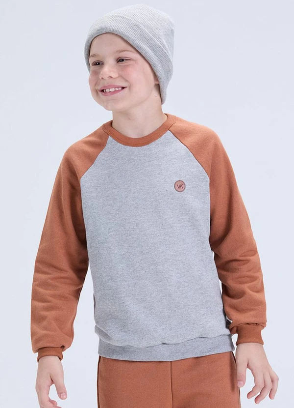 Vida Costeira - Conjunto de Moletom Raglan com Aplique Caramelo 2