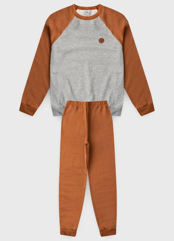 Vida Costeira - Conjunto de Moletom Raglan com Aplique Caramelo 4