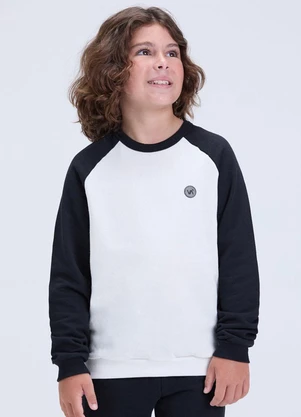 Vida Costeira - Conjunto de Moletom Raglan com Aplique Preto - VIDA COSTEIRA