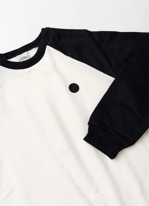 Vida Costeira - Conjunto de Moletom Raglan com Aplique Preto 5